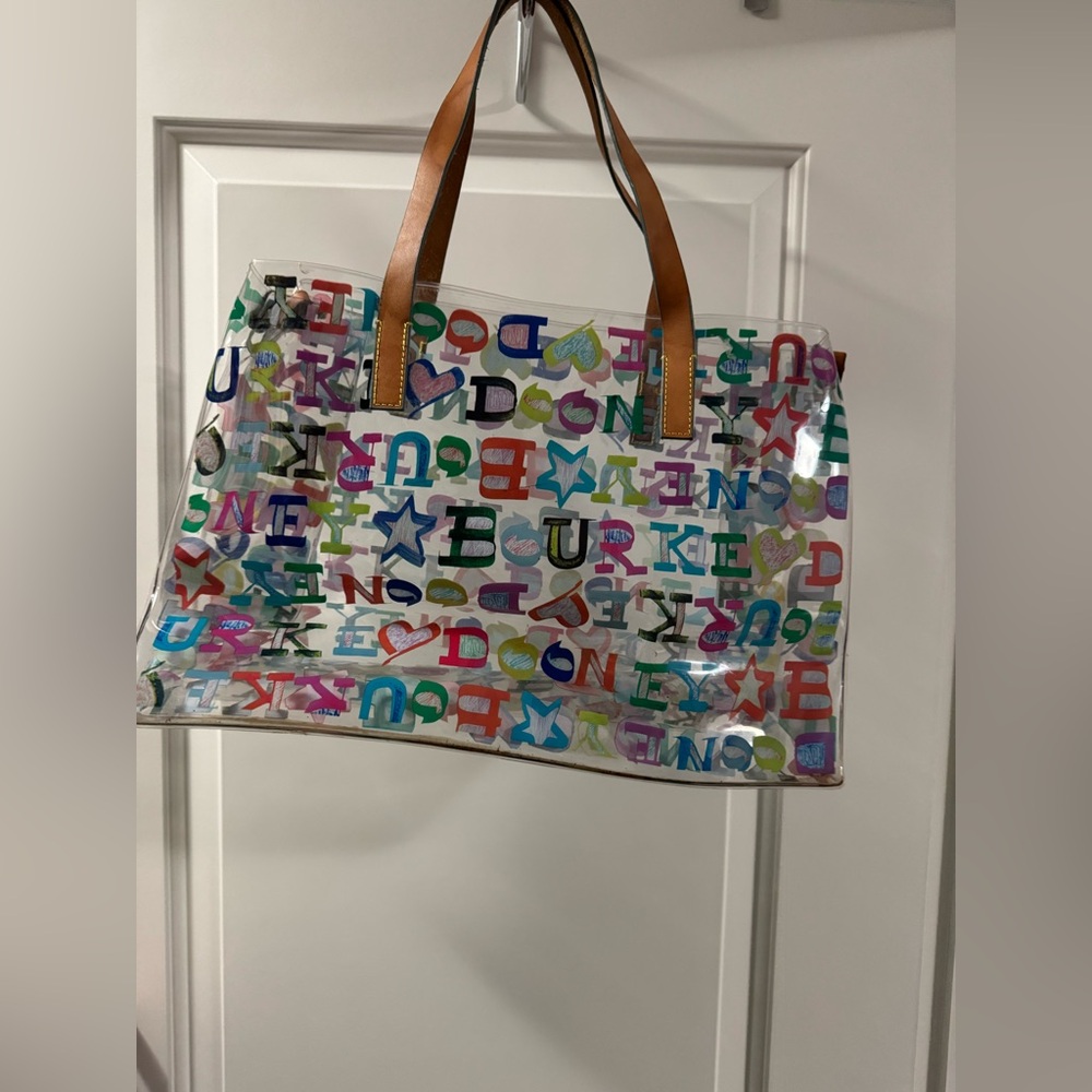 Dooney & Bourke It Clear Medium SHOPPER Tote/bag DB 1975 Logo Leather Handles